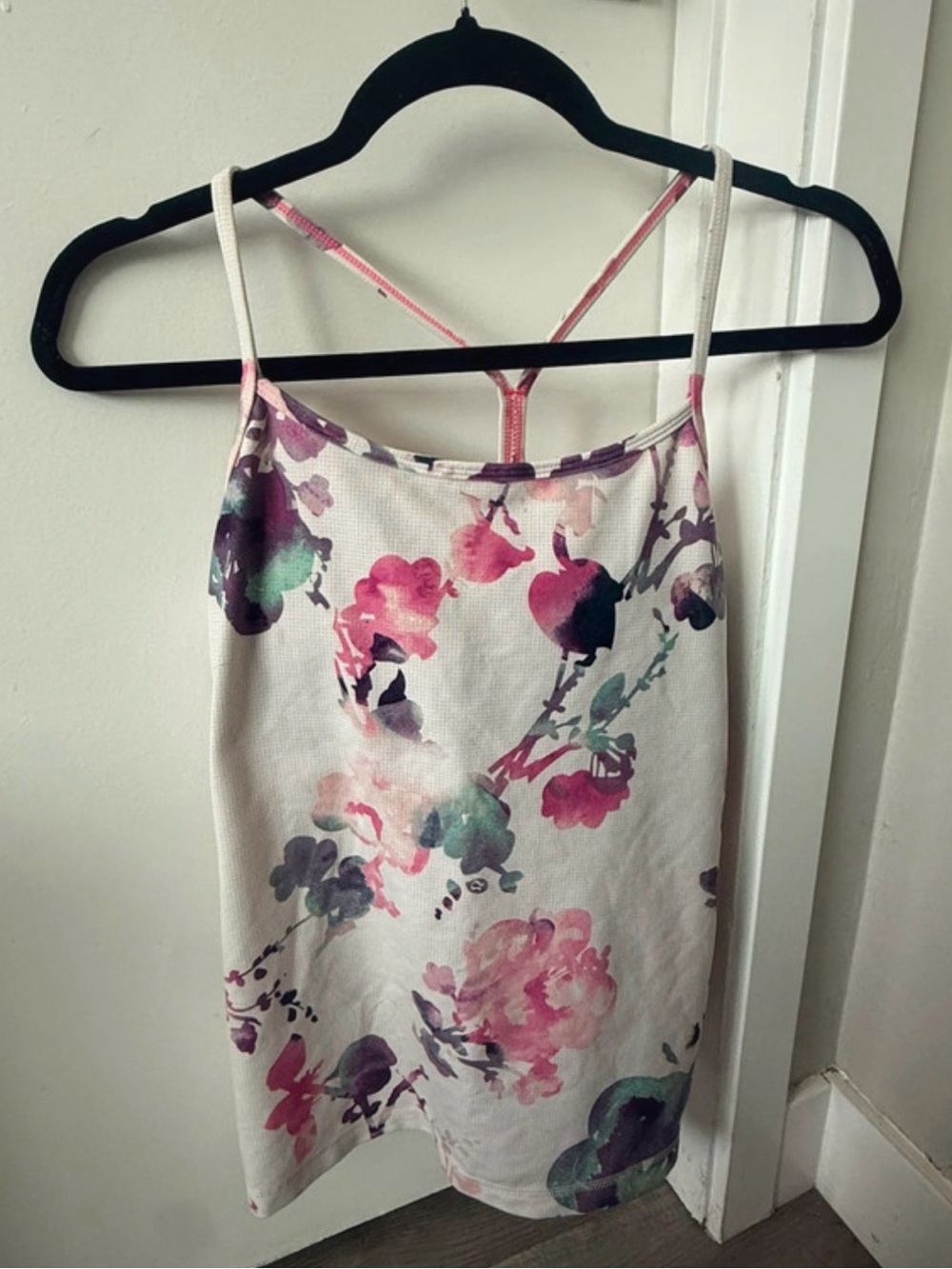 lululemon athletica Pink, Purple & Green Floral Spaghetti-Strap Tank